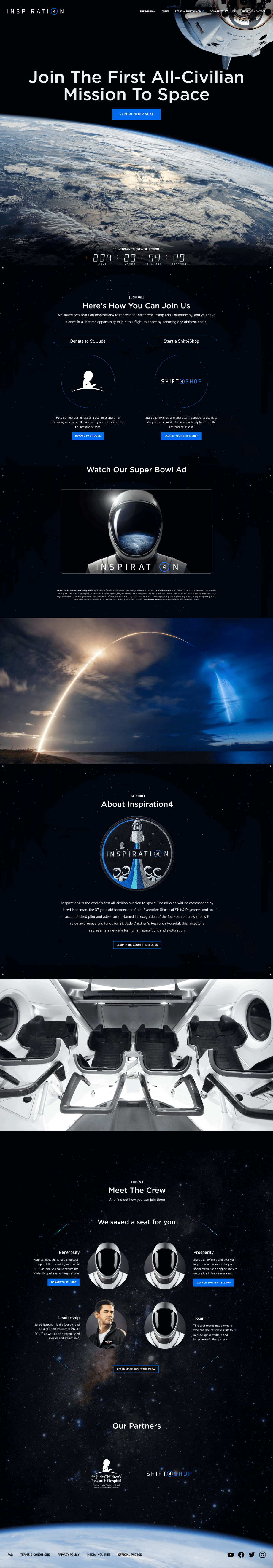 Inspiration 4 Discovery Homepage