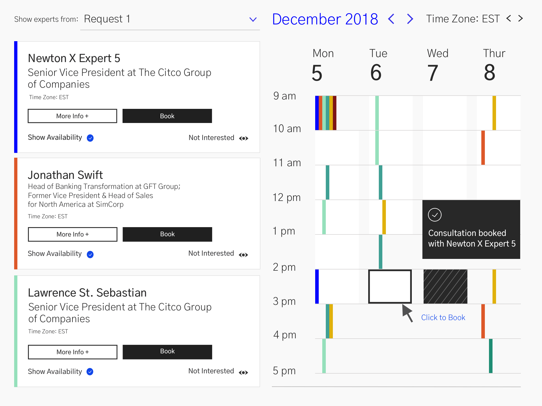 NewtonX, product design, Connecting to Consultants Requires Robust Scheduling