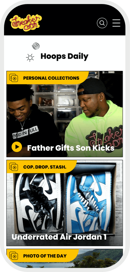 Sneaker Con feed mobile page