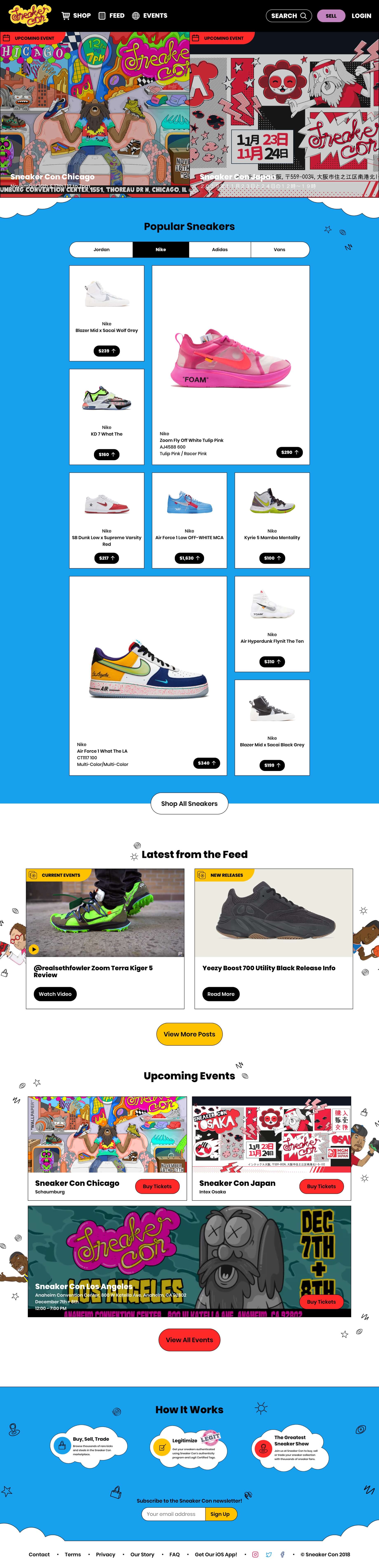 Sneaker Con product design screenshot