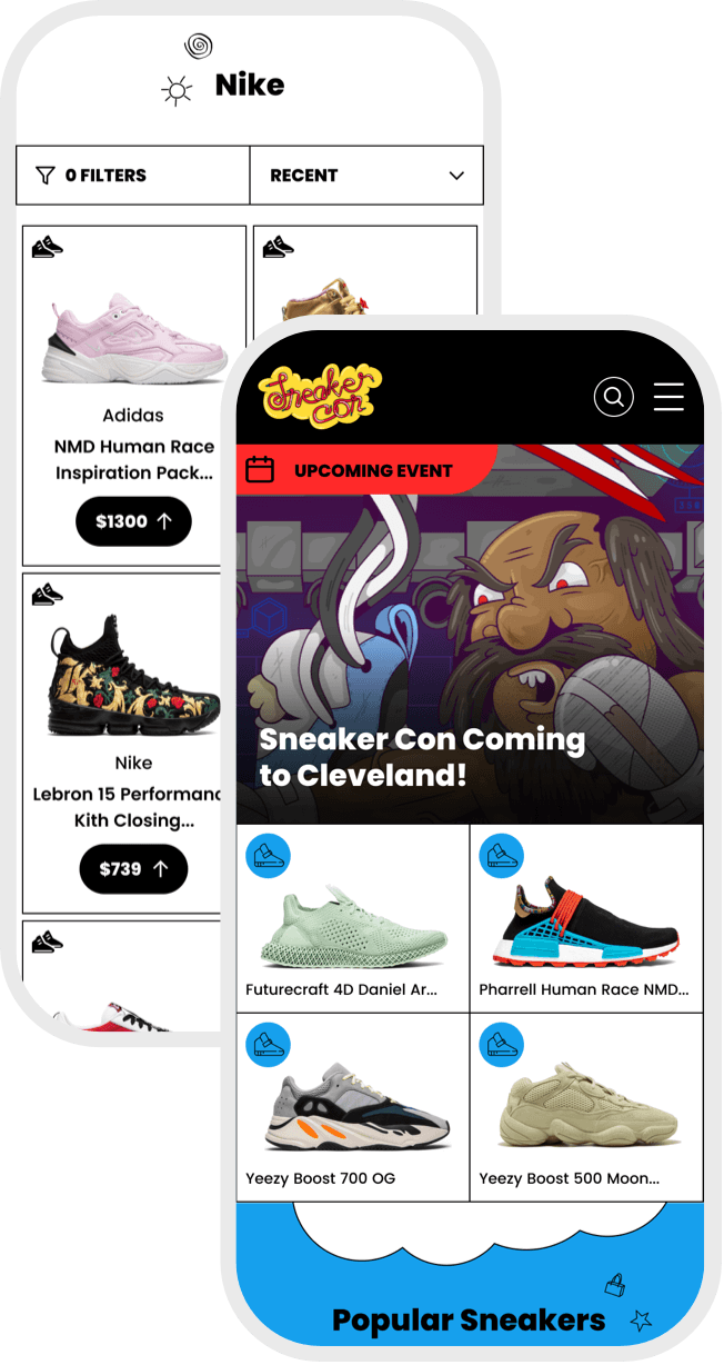Sneaker Con mobile product design image