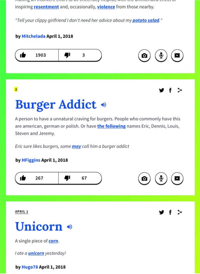 Urban Dictionary Entries