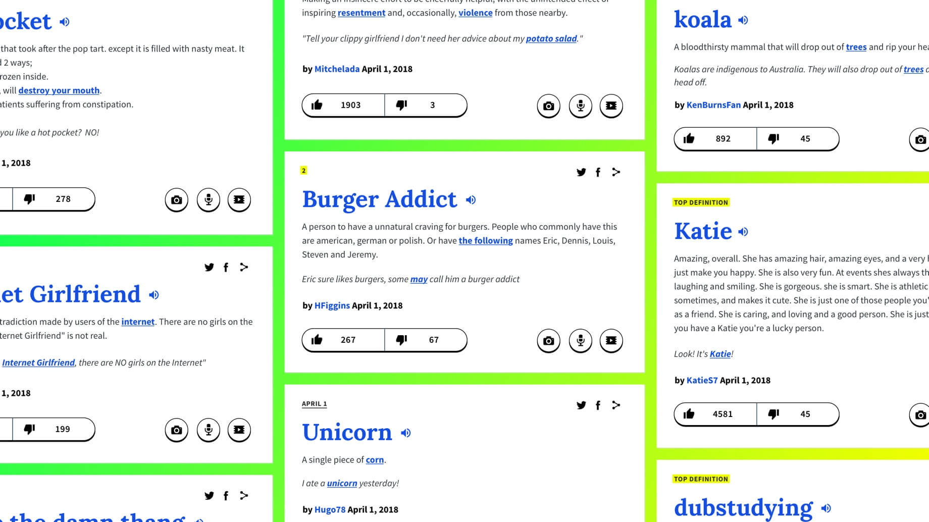 Urban Dictionary Entries