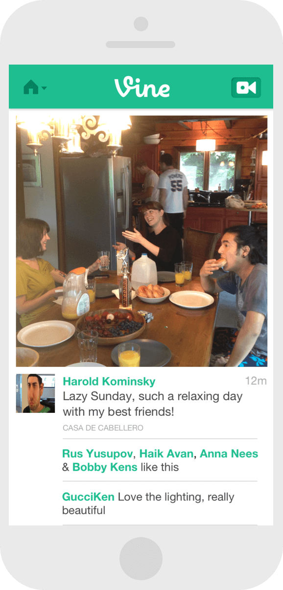 Vine version 1 post screen image