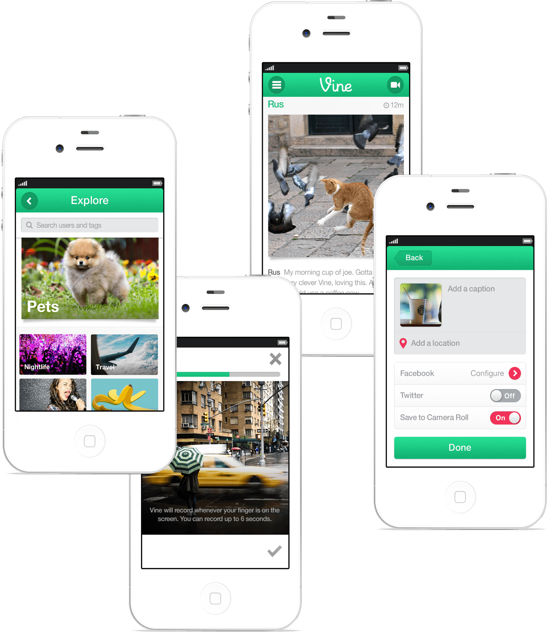 Early Vine mobile screens