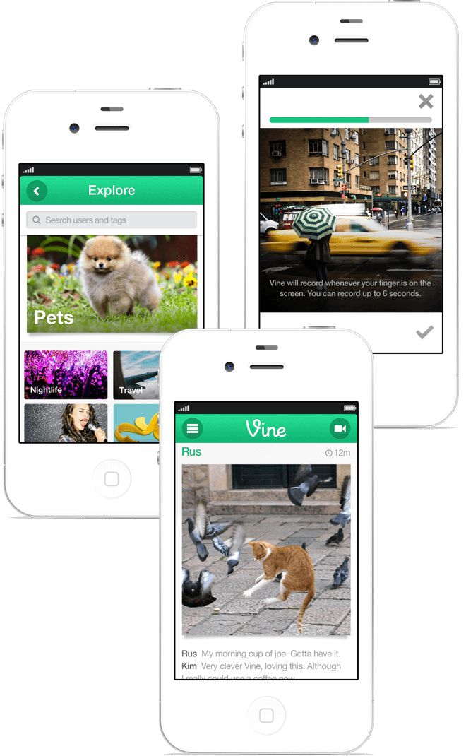 Early Vine mobile screens