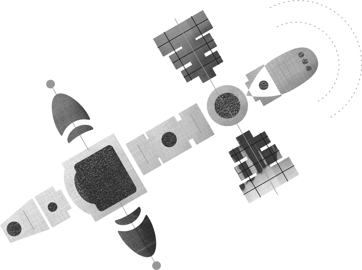 digital illustration of spacecraft on white background